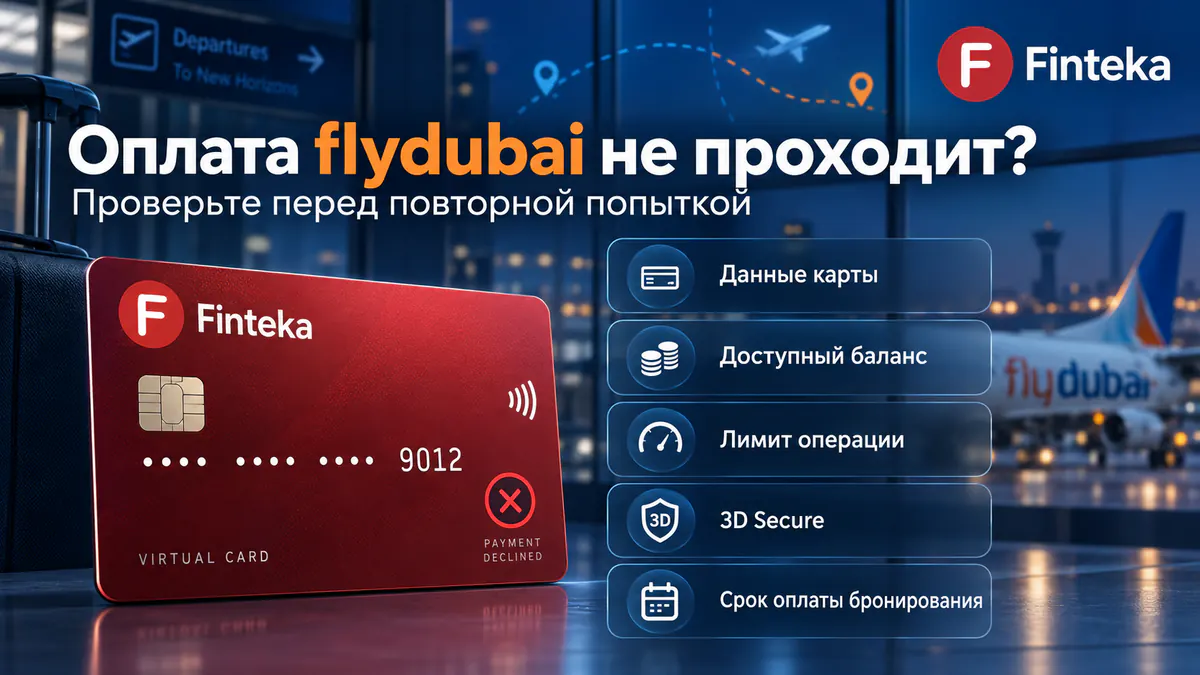 Оплата flydubai не проходит: проверка карты, баланса, лимита и 3D Secure