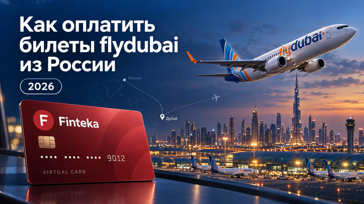 Как оплатить билеты flydubai из России в 2026 году виртуальной картой Finteka