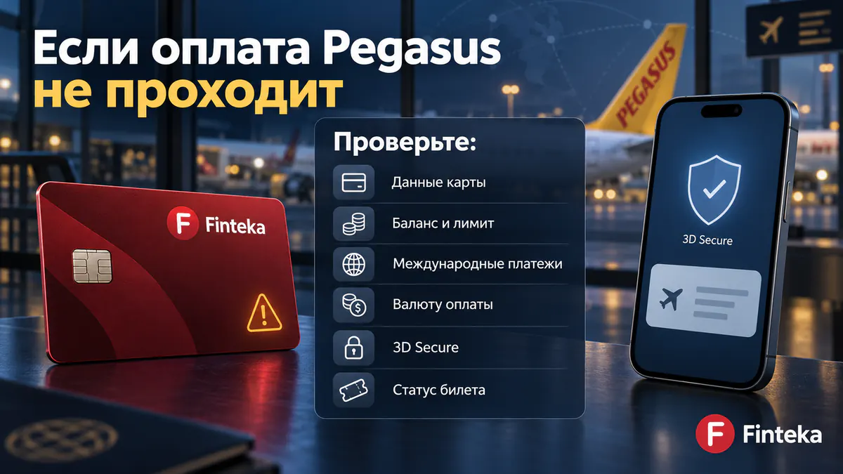 Если оплата Pegasus не проходит: проверка карты, валюты и 3D Secure
